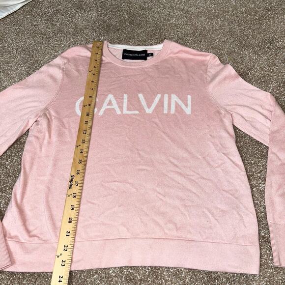 Calvin Klein Performance Woman's Pink sweater Top w/ Logo SZ LG lightweight - Picture 7 of 8
